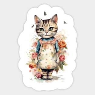 Cat with flower Sticker